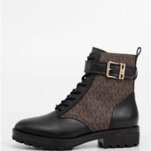 Michael Kors Black and Brown Combat Boots